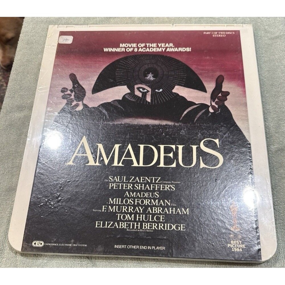 Amadeus Part 1 and 2, 1984 Vintage CED RCA SelectaVision Videodisc New sealed